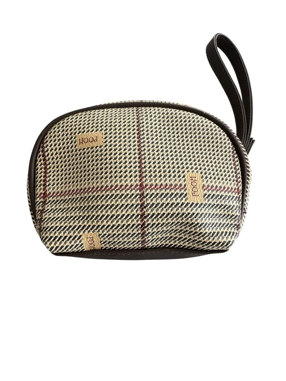 Disney Winnie the Pooh‎ Brown Plaid Cosmetic Wristlet Bag
